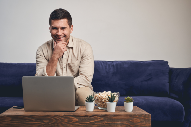 An engaged employee working from home